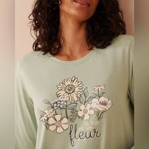🌙 CAR70 - La Vie en Rose Sunflower 🌻 print crew neck Long Sleeve Tshirt